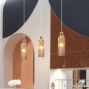 Maytoni Viseća lampa Antic, stakleno sjenilo u boji konjaka, prigušiva, Zlato / mjed, Dnevni boravak/blagovaonica, Staklo