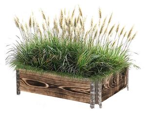 ATMOWOOD Drvena podignuta gredica s metalnim dijelovima 80 x 60 x 20 cm - pougljena