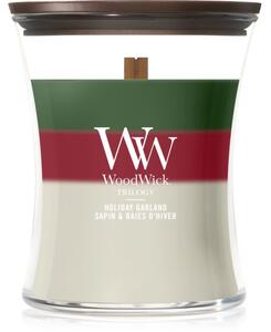 Woodwick Trilogy Holiday Garland mirisna svijeća s drvenim fitiljem 275 g