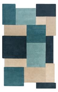 Plavo-bež vuneni tepih 180x120 cm Abstract Collage - Flair Rugs