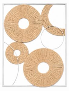 Zidna dekoracija CIRCLES metalna 48x68 cm, bijela / bež