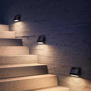 KLEWE LED solarna zidna svjetiljka ECOSTEP, antracit, 17 cm, IP65, Crno, Aluminij, Solarna svjetla