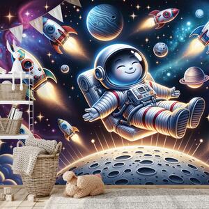 Fototapeta veseli astronaut među raketama