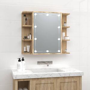 VidaXL Ormarić s ogledalom LED boja hrasta sonome 70 x 16,5 x 60 cm