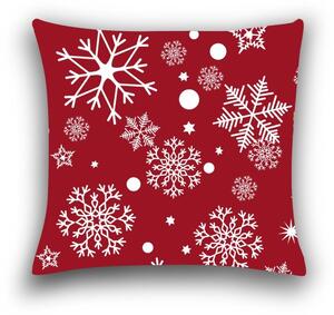Jastučnica od mikrovlakana SNOWFALL 45x45 cm, crvena