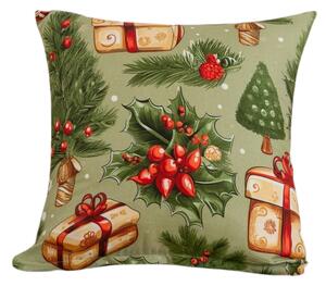 Jastučnica od mikrovlakana CHRISTMAS PRESENTS 45x45 cm, zelena