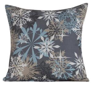 Jastučnica od mikrovlakana SNOWFLAKE 45x45 cm, modro-siva