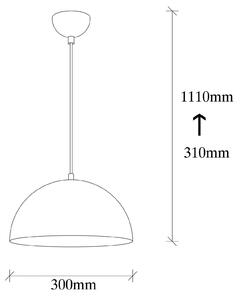 Viseća svjetiljka Berceste 231-S, srebro, metal, Ø 30 cm