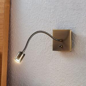 Lindby LED zidna lampa Mayar, mesing, metal, za čitanje, 11cm, Bronca / stari mesing, spavaća soba, Metal