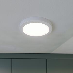 PRIOS Prios LED stropna svjetiljka Aureka, detektor pokreta, Ø 23 cm, bijela, Bijela, Dnevni boravak/blagovaonica, Aluminij, Pokrivač okrugli izravno