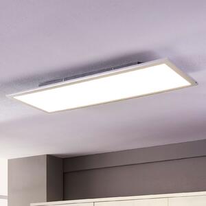 Lindby LED panel Livel, 4000K, 80 cm x 30 cm, srebrna, metal, Sivo, Kuhinja, Plastika