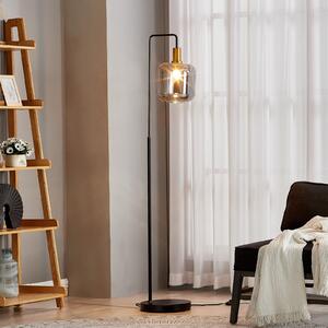 Lindby podna lampa Nimbora, 150 cm, crna, staklo, metal