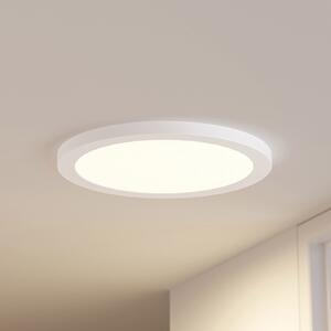 PRIOS Prios LED stropna svjetiljka Aureka, detektor pokreta, Ø 33 cm, bijela, Bijela, Dnevni boravak/blagovaonica, Aluminij, Pokrivač okrugli izravno