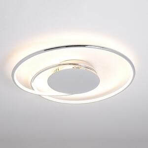 Lindby LED stropna svjetiljka Joline, Ø 45 cm, kromirana, metalna, Metalik, Dnevni boravak/blagovaonica, Metal