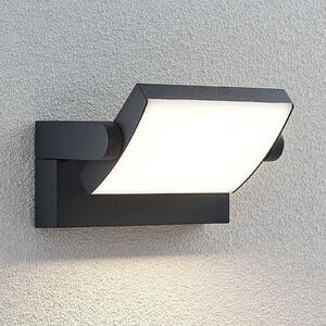 Lindby Sherin vanjska zidna LED svjetiljka, antracit, rotirajuća, Crno, Aluminij