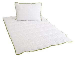 Cjelogodišnja prekrivač prošivena 140x200 cm s jastukom BELLA ALOE VERA 70x90 cm, bijela
