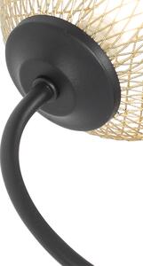 Moderna stropna svjetiljka crna sa zlatnim 6 lampica - Athens Wire