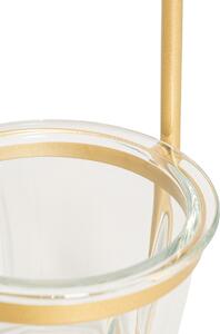 Art deco stolna lampa zlatna s bijelim staklom - Isabella