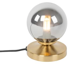 Moderna stolna svjetiljka zlatna s dimnim staklom - Atena