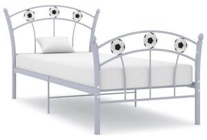 VidaXL Okvir za krevet s nogometnim uzorkom sivi metalni 90 x 200 cm