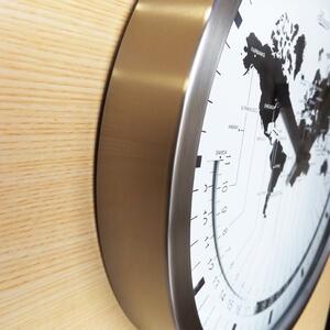 Zidni sat Stainless Steel World Time