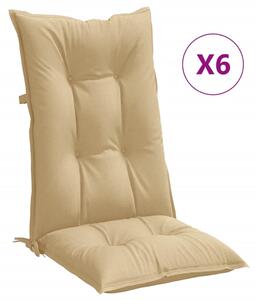 VidaXL Jastuci za stolice 6 kom prošarano bež 120x50x7 cm od tkanine