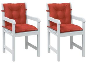VidaXL Jastuci za stolice 2 kom prošarano crvena 100x50x7 cm tkanina