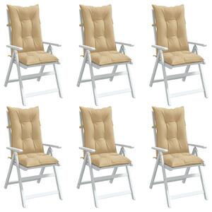 VidaXL Jastuci za stolice 6 kom prošarano bež 120x50x7 cm od tkanine