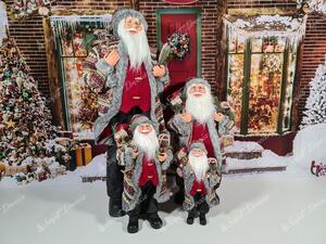 Dekoracija Djed Mraz s uzorcima ukrasa 115cm