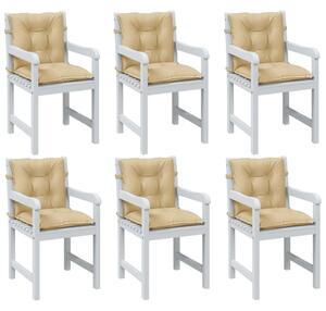 VidaXL Jastuci za stolice 6 kom prošarano bež 100x50x7 cm tkanina