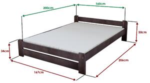 Krevet Emily 160 x 200 cm, orah Podnica: Sa lameliranom podnicom, Madrac: Bez madraca