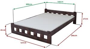 Krevet Naomi povišen 160 x 200 cm, orah Podnica: Sa podnicom od letvi, Madrac: Bez madraca