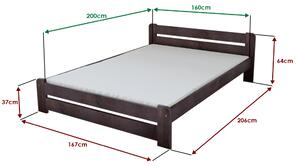 Krevet Laura 160 x 200 cm, orah Podnica: Bez podnice, Madrac: Bez madraca