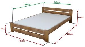 Krevet Laura 160 x 200 cm, hrast Podnica: Bez podnice, Madrac: Bez madraca