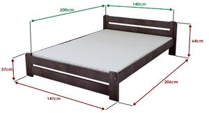 Krevet Laura 140 x 200 cm, orah Podnica: Bez podnice, Madrac: Bez madraca