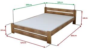 Krevet Laura 120 x 200 cm, hrast Podnica: Sa podnicom od letvi, Madrac: Bez madraca