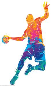 Poster Watercolour handball player