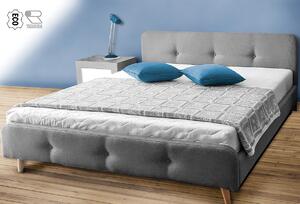 Sivi tapacirani krevet AMELIA 140 x 200 cm