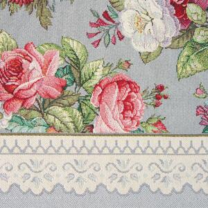 Sivi goblen stolnjak s romantičnim tkanim cvjetnim uzorkom Širina: 40 cm | Duljina: 100 cm