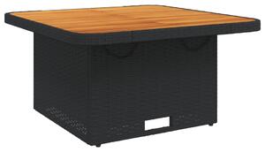 VidaXL Vrtni stol crni 80 x 80 x 71 cm od poliratana i bagremovog drva