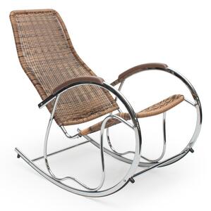 Stolica za ljuljanje Houston 154Smeđa, Srebro, 99x55x97cm, PVC pletivo, Metalne, Metal
