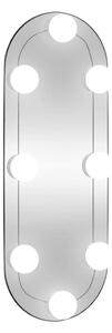 VidaXL Zidno ogledalo s LED svjetlima 15 x 40 cm stakleno ovalno