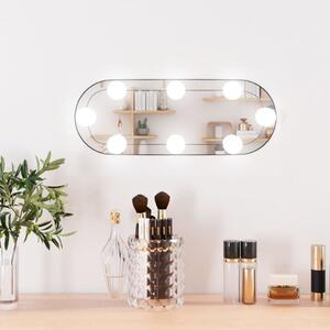VidaXL Zidno ogledalo s LED svjetlima 15 x 40 cm stakleno ovalno