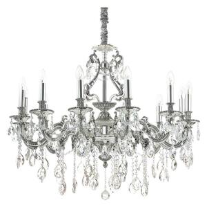 Ideal Lux-Kristalni luster na lancu GIOCONDA 12xE14/40W/230V pr. 90 cm srebrna
