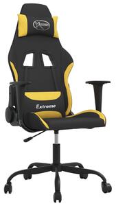 VidaXL Masažna igraća stolica od tkanine crno-žuta