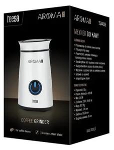 Teesa Aroma G50-Mlinac za Kavu Električni 150W 50g - INOX Dvostruki Nož, Pulsni Rad, Prozirni Poklopac