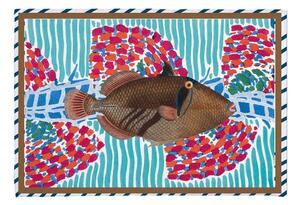 Tirkizna kupaonska prostirka 40x60 cm Tufted Fish – Really Nice Things