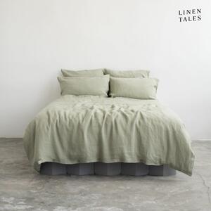 Svjetlo zelena lanena produljena posteljina za bračni krevet 200x220 cm - Linen Tales