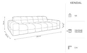 Svijetlo siva baršunasta sofa 255 cm Kendal - Micadoni Home