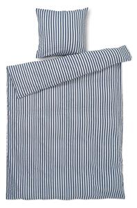 Bijelo-tamno plava posteljina za krevet za jednu osobu-za produženi krevet od krepa 140x220 cm Bæk&Bølge – JUNA
